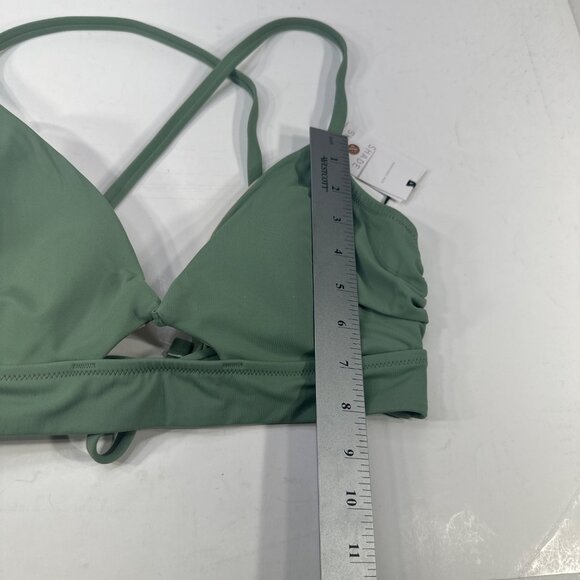 Shade And Shore Women's Size 34D Swim Top Bikini Criss Cross Straps Green New - Picture 11 of 13